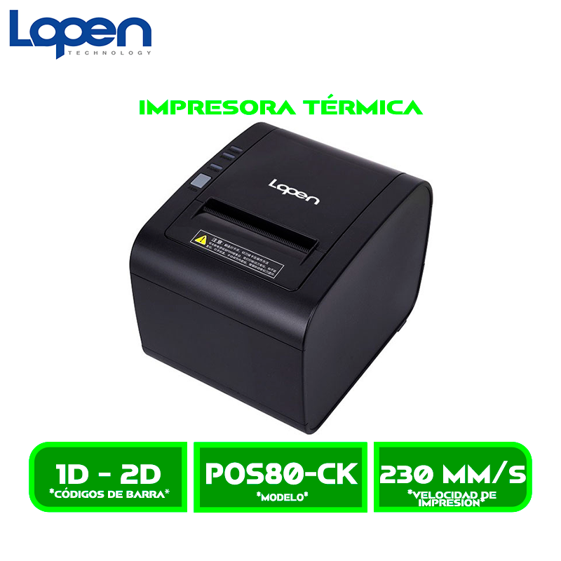 POS80-CK IMPRESORA THERMICA LOPEN LN-POS80-CK-UB 80MM USB/BLUETOOTH