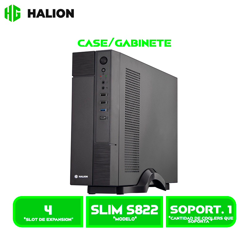 CASE HALION MINI SLIM S822 MATX 350W USB-C