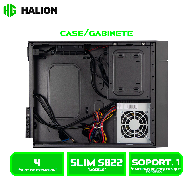 CASE HALION MINI SLIM S822 MATX 350W USB-C