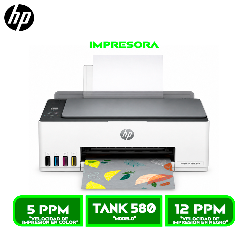 SMART TANK 580 2 IMPRESORA MULTIFUNCIONAL HP SMART TANK 580 WIRELESS