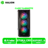 STUKA CR11 1 CASE GAMER HALION STUKA CR11 C/ FUENTE 500W NEGRO MALLA PANEL VIDRIO TEMPLADO 4 COOLER FAN LED RAINBOW