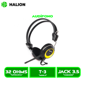 T-3 AMARILLO 1 AUDIFONO HALION C/ MICROFONO T3 AMARILLO