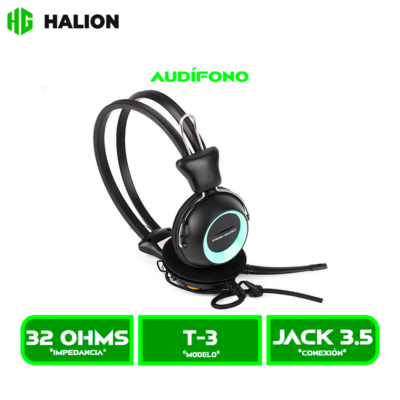 AUDIFONO HALION C/ MICROFONO T3  CELESTE