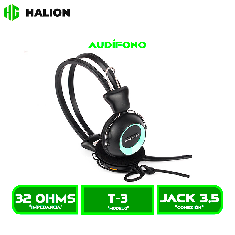 AUDIFONO HALION C/ MICROFONO T3  CELESTE