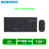 TECLADO+MOUSE MICRONICS SPIRIT 3 MIC WT800-3M WIRELESS, SMART TV