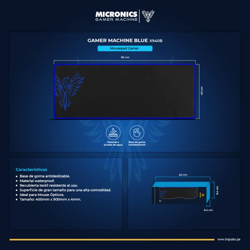 X940B 1 PAD MOUSE MICRONICS GAMER X940B PHOENIX BLACK