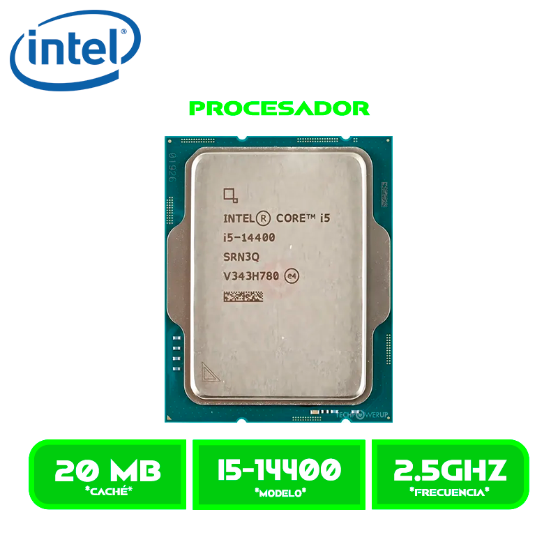 PROCESADOR CORE I5 14400 LGA 1700 2.5GHZ/4.7GHZ,20MB.CACHE 10 NUCLEOS