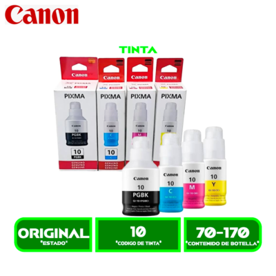 JUEGO COMPLETO DE TINTAS CANON GI-10 (10)