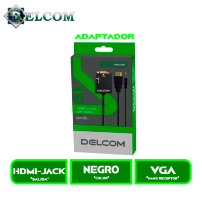 ADAPTADOR DELCOM DE HDMI A VGA CON AUDIO (DL-DAHVG001)