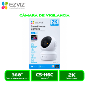 CS-H6c CAMARA DE VIGILANCIA EZVIZ INTERIOR CS-H6C G1 (R220-1L3WFL) 3MP (2K) 360° BIDIRECCIONAL,VISION NOCTURNA, WIFI