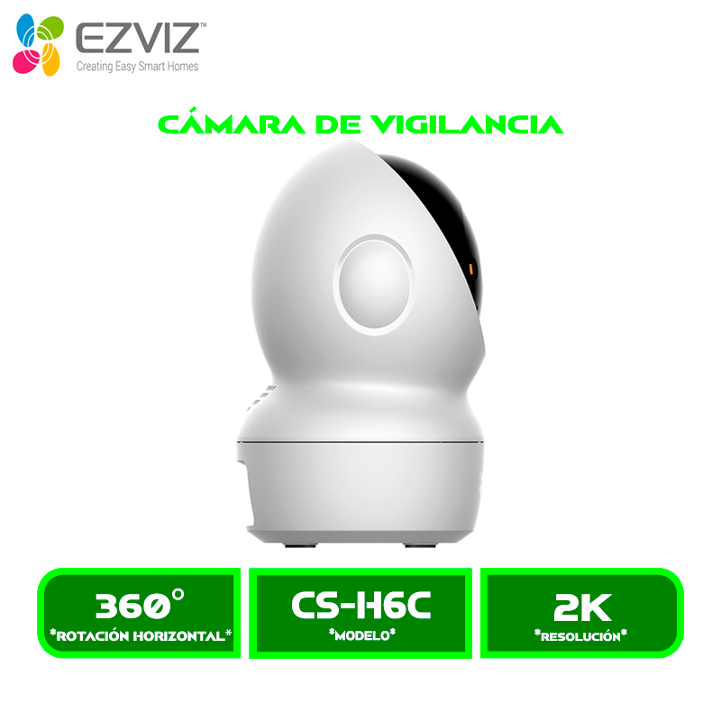 CS-H6c 4 CAMARA DE VIGILANCIA EZVIZ INTERIOR CS-H6C G1 (R220-1L3WFL) 3MP (2K) 360° BIDIRECCIONAL,VISION NOCTURNA, WIFI